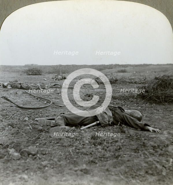 After the attack on Mouquet Farm, Thiepval Ridge, Somme, France, World War I, 1916. Artist: Realistic Travels Publishers