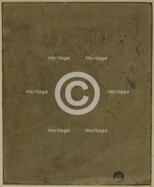 After the Antique: Greek and Amazon, 1530/36. Creator: Battista Franco Veneziano.