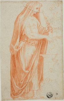 After the Antique: Roman Officiant at a Sacrificial Altar, 1531/32. Creator: Francesco Salviati