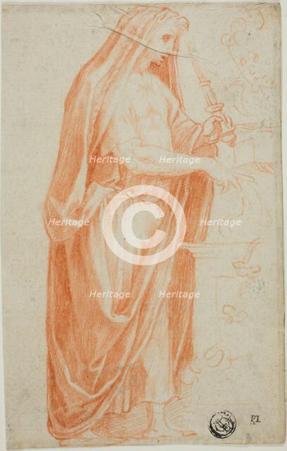 After the Antique: Roman Officiant at a Sacrificial Altar, 1531/32. Creator: Francesco Salviati.