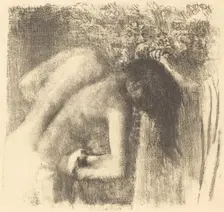 After the Bath (La sortie du bain (Grand planche)), c. 1891. Creator: Edgar Degas