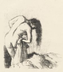 After the Bath (La sortie du bain (Petite planche)), c. 1891. Creator: Edgar Degas
