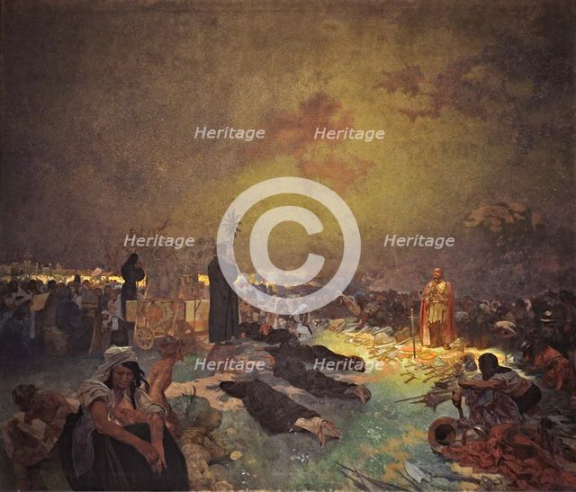 After the Battle of Vítkov Hill (The cycle The Slav Epic). Artist: Mucha, Alfons Marie (1860-1939)