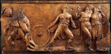 After the battle of Greeks and Amazons, 1816. Creator: Unknown