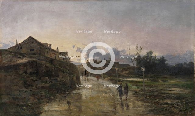 After the downpour in Madrid, 1877. Creator: Cristóbal Férriz y Sicilia.