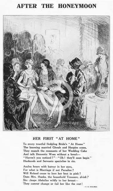 After the Honeymoon - ''Her First At Home', 1927. Artist: Unknown.