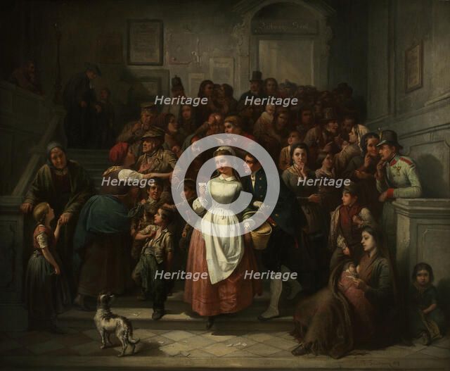 After the Lottery Drawing, 1859. Creator: Friedländer, Ritter von Malheim, Friedrich (1825-1901).