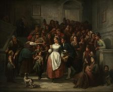 After the Lottery Drawing, 1859. Creator: Friedländer, Ritter von Malheim, Friedrich (1825-1901)