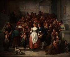 After the lottery draw, 1859. Creator: Friedrich Friedlaender