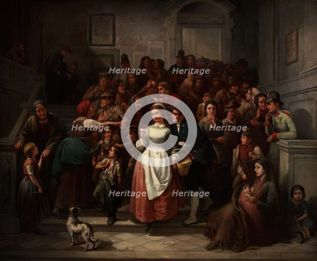 After the lottery draw, 1859. Creator: Friedrich Friedlaender.