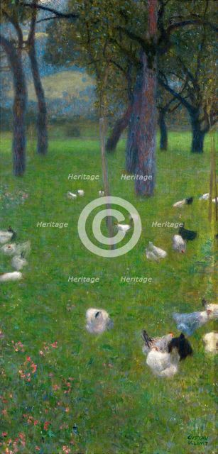 After the rain (Garden with chickens in St. Agatha), 1898. Artist: Klimt, Gustav (1862-1918)
