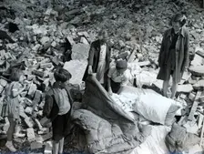 Aftermath of a German air raid on a coastal town, South-east England, World War II, c1940-c1944 Creator: Unknown