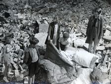 Aftermath of a German air raid on a coastal town, South-east England, World War II, c1940-c1944