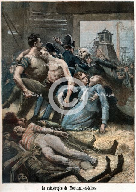 Aftermath of a mining accident, Montceau-les-Mines, France, 1895. Artist: Unknown