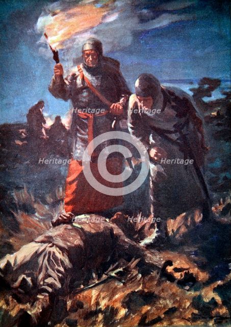 Aftermath of the Battle of Legnano, Italy, 1176 (1913). Creator: Arthur C Michael.