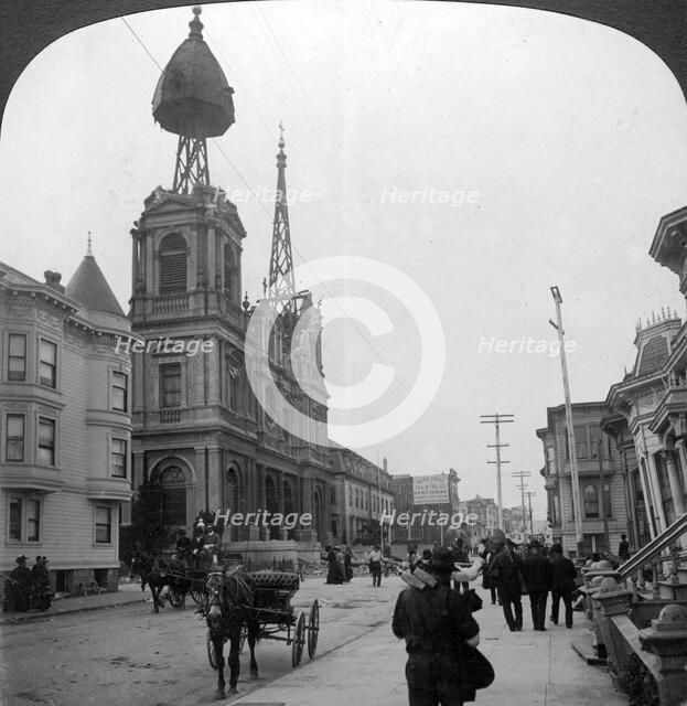 Aftermath of the great earthquake, San Francisco, California, USA, 1906.Artist: HC White