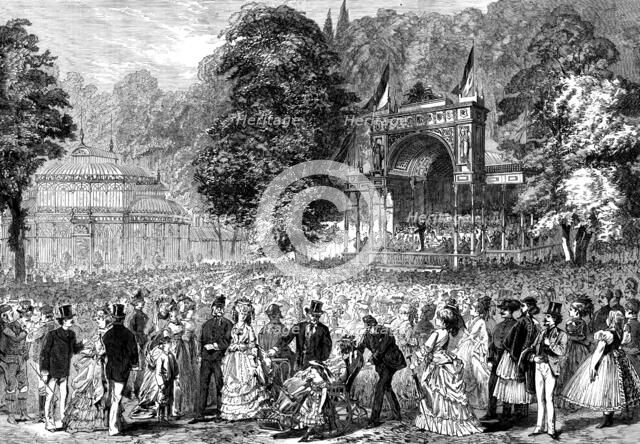 Afternoon concert in the park of the Vienna Exhibition, 1873. Creator: Unknown.