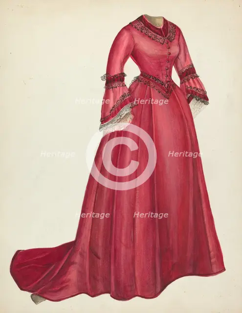 Afternoon Dress, 1935/1942. Creator: Mina Lowry.