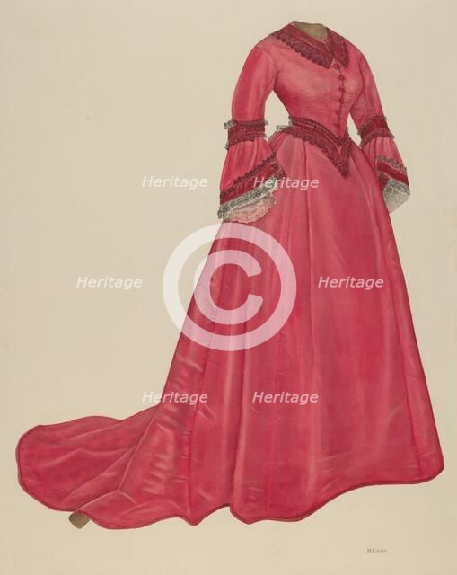 Afternoon Dress, 1935/1942. Creator: Nancy Crimi.
