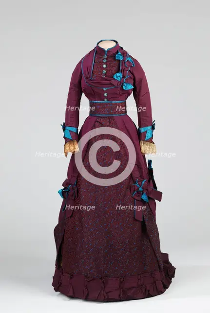 Afternoon dress, American, 1870-75. Creator: Grace King.