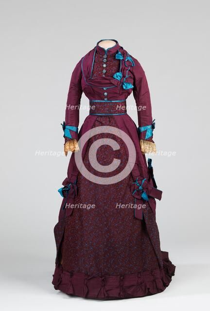 Afternoon dress, American, 1870-75. Creator: Grace King.