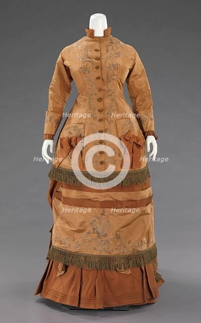 Afternoon dress, American, 1874. Creator: Unknown.