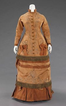 Afternoon dress, American, 1874. Creator: Unknown