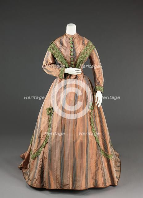 Afternoon dress, American, ca. 1865. Creator: Unknown.