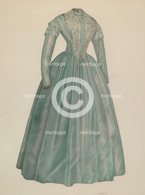 Afternoon Dress, c. 1940. Creator: Nancy Crimi.