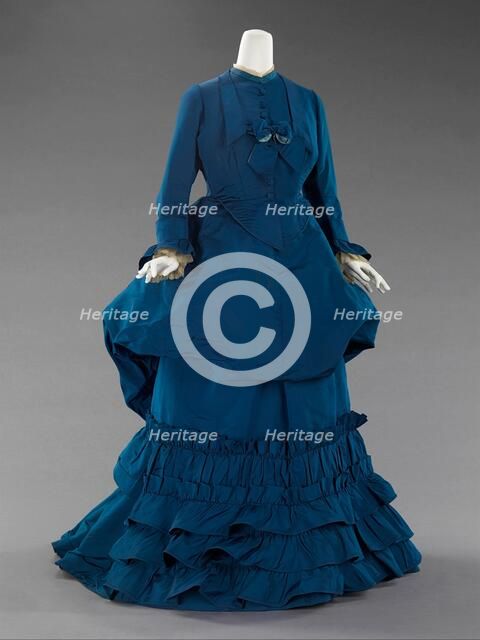 Afternoon dress, French, ca. 1872. Creators: Charles Frederick Worth, House of Worth.
