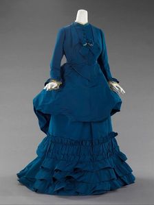 Afternoon dress, French, ca. 1872. Creators: Charles Frederick Worth, House of Worth