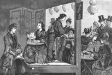 Afternoon Tea at the Japanese Village, Knightsbridge 1886. Creator: Unknown