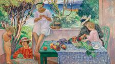 Afternoon tea on the terrace in Sainte-Maxime, 1914. Creator: Lebasque, Henri (1865-1937)
