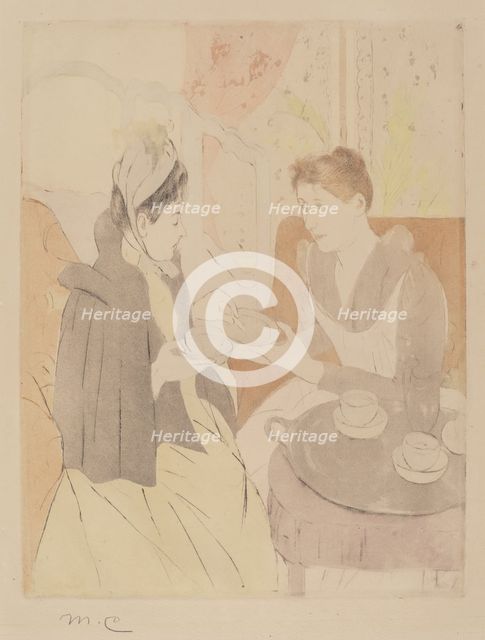 Afternoon Tea Party, 1890-1891. Creator: Mary Cassatt.