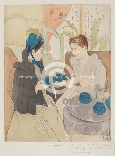 Afternoon Tea Party, 1890-1891. Creator: Mary Cassatt.