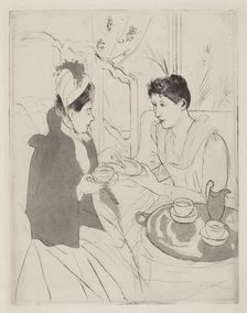 Afternoon Tea Party, 1890-1891. Creator: Mary Cassatt