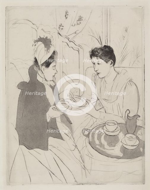 Afternoon Tea Party, 1890-1891. Creator: Mary Cassatt.