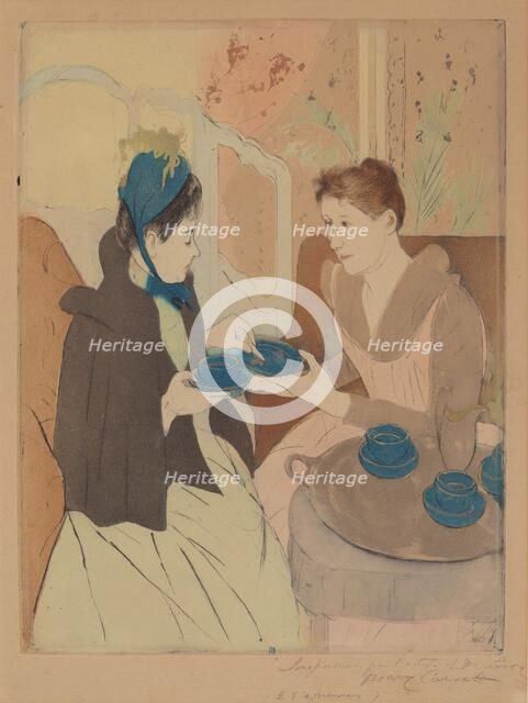 Afternoon Tea Party, 1890-1891. Creator: Mary Cassatt.