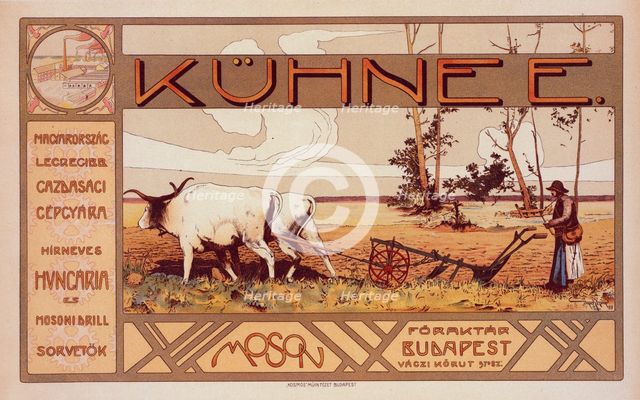 Affiche tchèque pour la "Maison Kühnee", c1900. Creator: Arpad Basch.