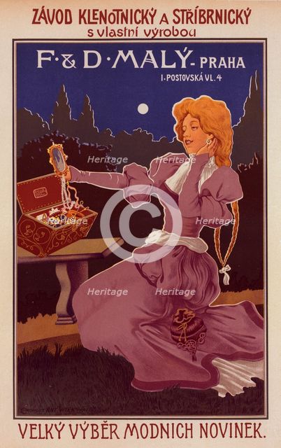 Affiche tchèque pour une "Maison de Bijouterie", c1900. Creator: Unknown.