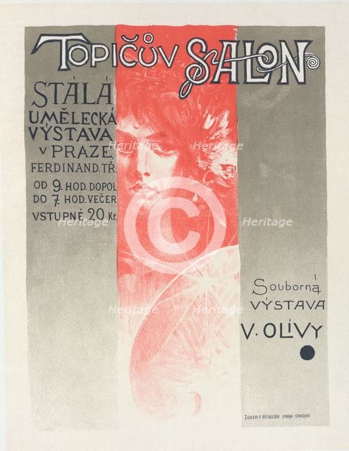 Affiche tchèque pour une Exposition au "Topic Salon", c1898. Creator: Viktor Oliva.
