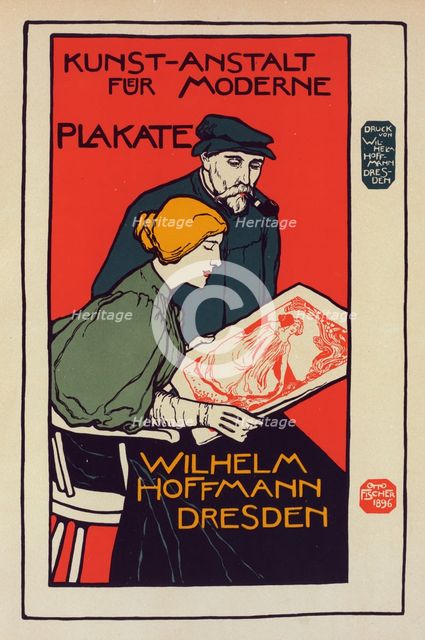 Affiche allemande pour l' "Établissement artistique d'Affiches modernes", c1898. Creator: Anton Otto Fischer.