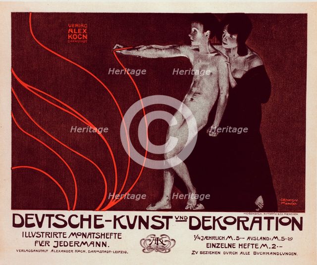 Affiche allemande pour la revue illustrée mensuelle "Deutsche-Kunst und Dekoration", c1899. Creator: Joseph Rudolf Witzel.