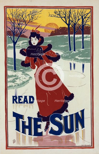 Affiche américaine pour le journal "The Sun", c1900. Creator: Louis John Rhead.