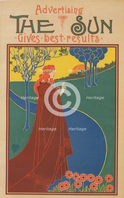 Affiche américaine pour le journal "The Sun", publié à New-York, c1896. Creator: Louis John Rhead.