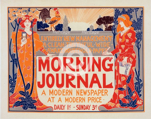Affiche américaine pour le "Morning Journal"., c1900. Creator: Louis John Rhead.