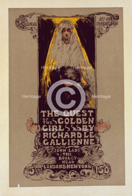 Affiche américaine pour le roman "la Prière de la Vierge d'or", c1898. Creator: Ethel Reed.