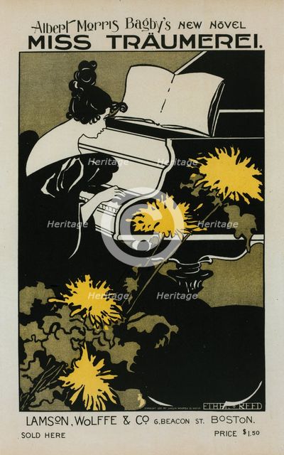 Affiche américaine pour le roman "Miss Träumerei", c1898. Creator: Ethel Reed.