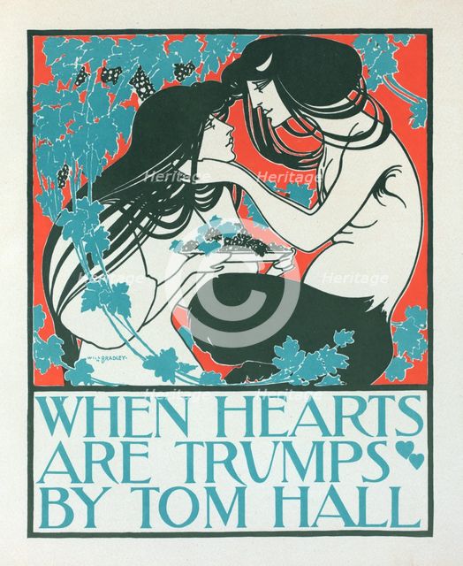 Affiche américaine "When hearts are trumps", c1897. Creator: William H Bradley.