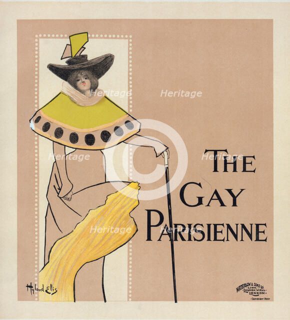 Affiche anglaise "The Gay Parisienne", c1897. Creator: Hyland Ellis.